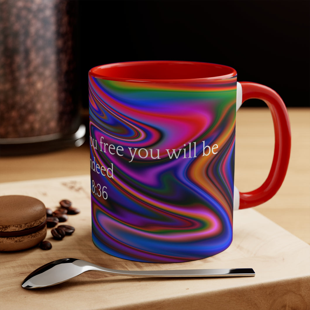 33CMSM  Colorful Marble John 8:36 Mug