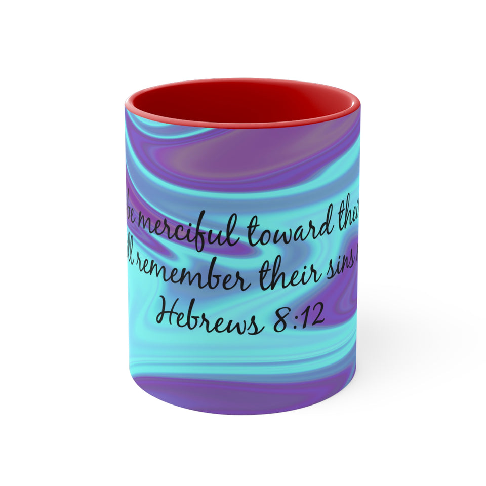 18CMSM  Colorful Marble Hebrews  8:12 Mug