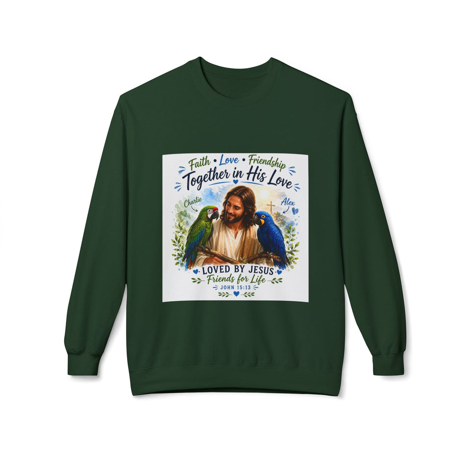 Charlie & Alex with Jesus – Together in His Love Christian Sweatshirt CA23