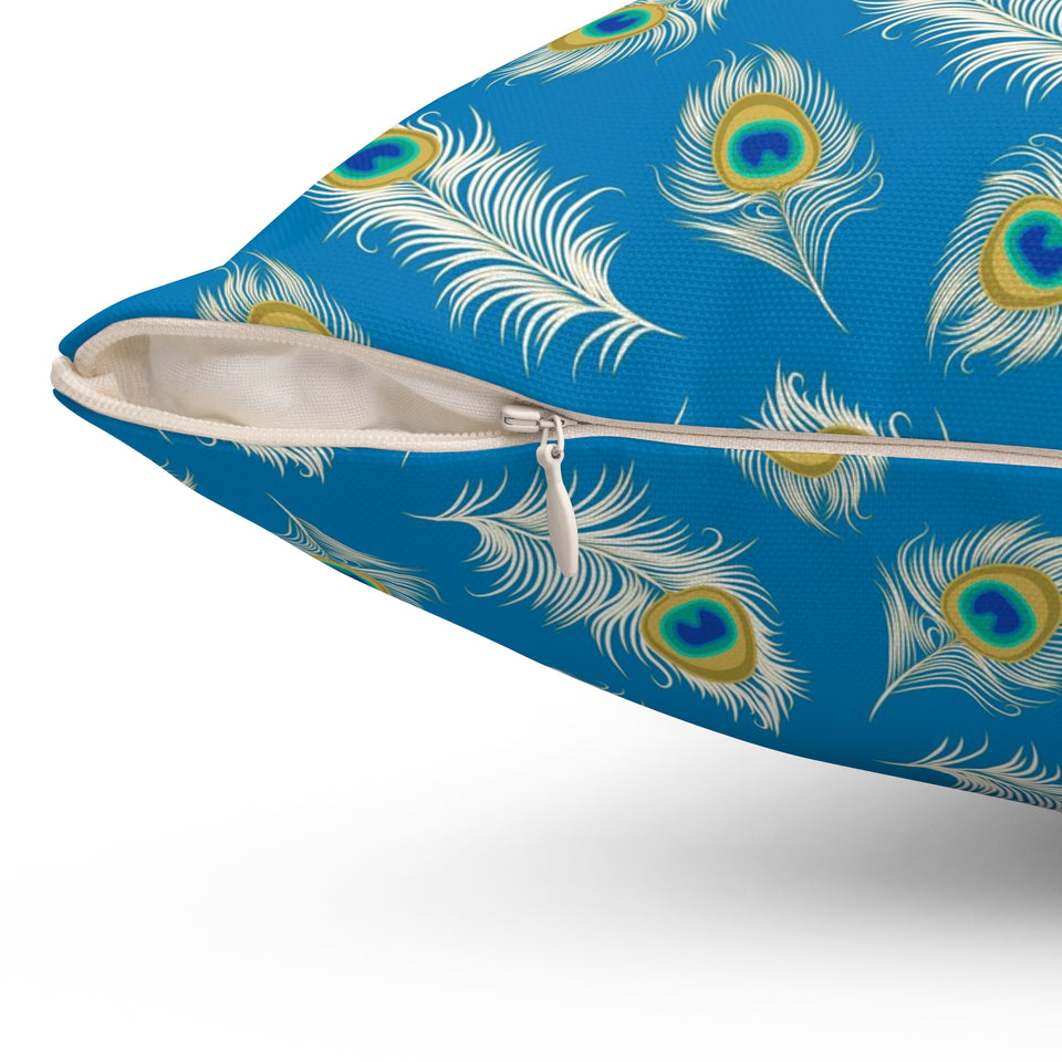 19PCF  Peacock Feather Pillow