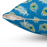 19PCF  Peacock Feather Pillow