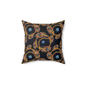 41PCF  Peacock Feather Pillow