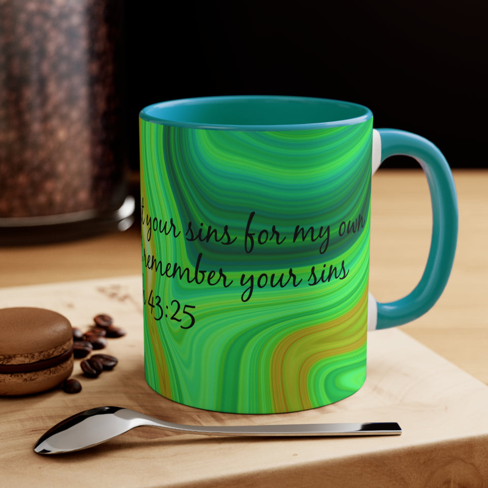 22CMSM  Colorful Marble Isaiah 43:25  Mug