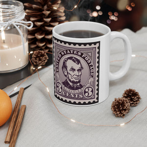 4ALSM  Abraham Lincoln US Stamp mug