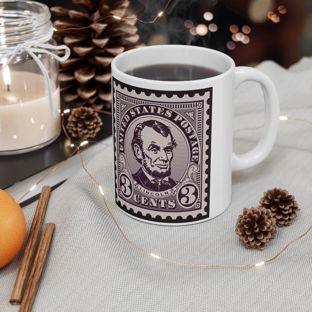 4ALSM  Abraham Lincoln US Stamp mug
