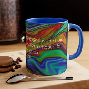 23CMSM  Colorful Marble Psalms 33:12 Mugs