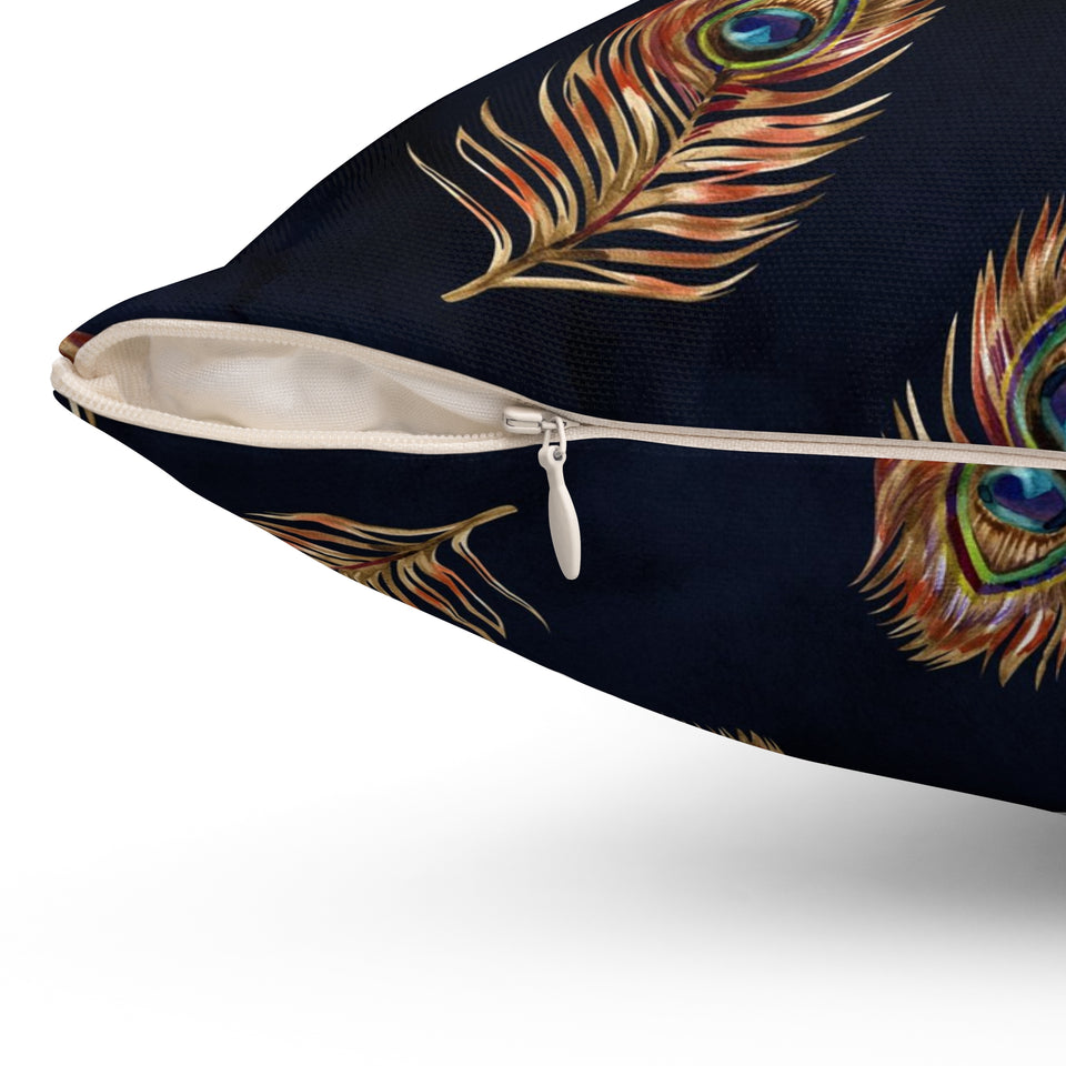 56PCF  Peacock Feather Pillow