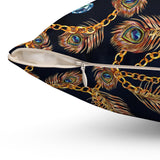 41PCF  Peacock Feather Pillow