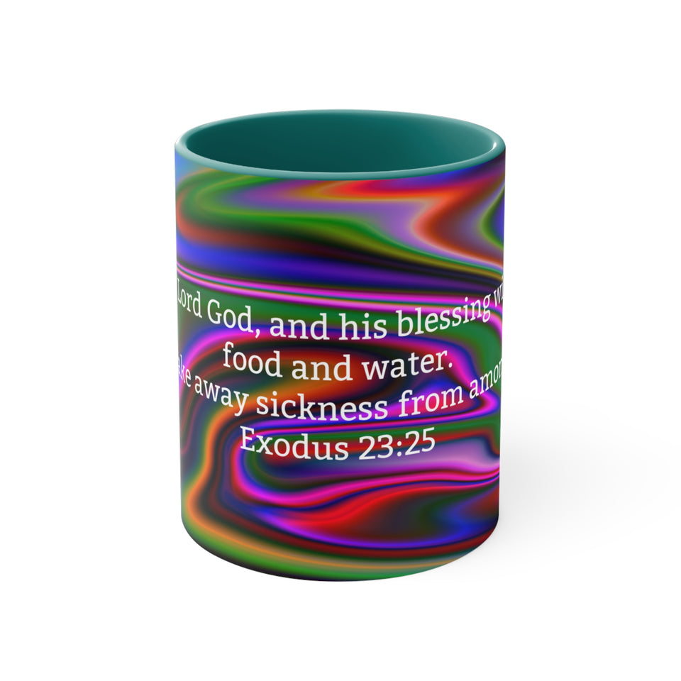 63CMSM  Colorful Marble Exodus 23:25 Mug