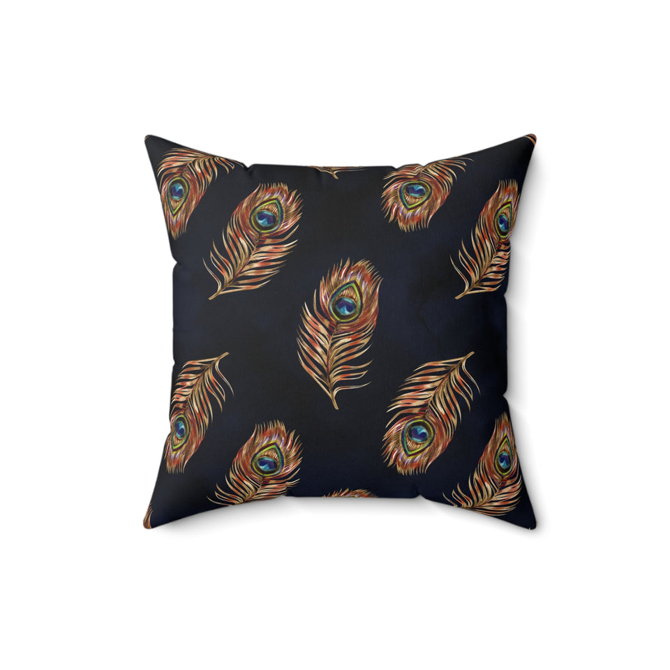 56PCF  Peacock Feather Pillow