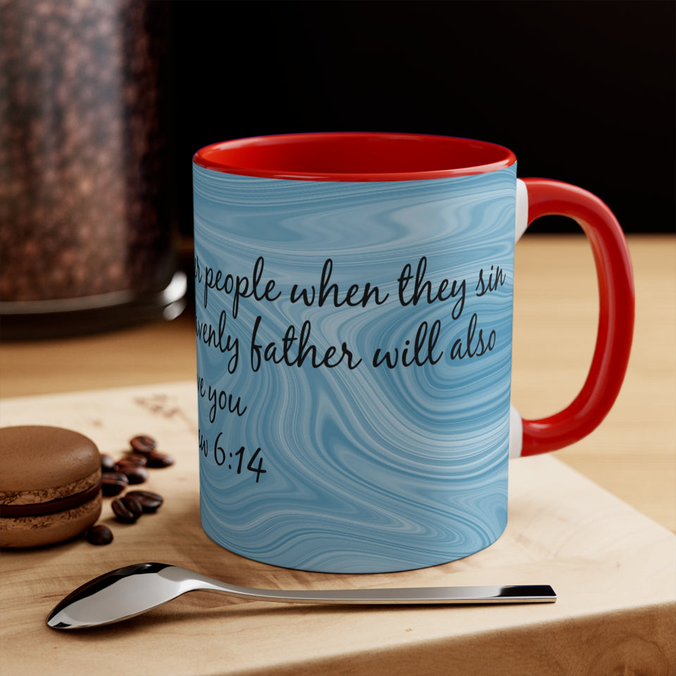 16CMSM  Colorful Marble Matthew 6:14 Mug
