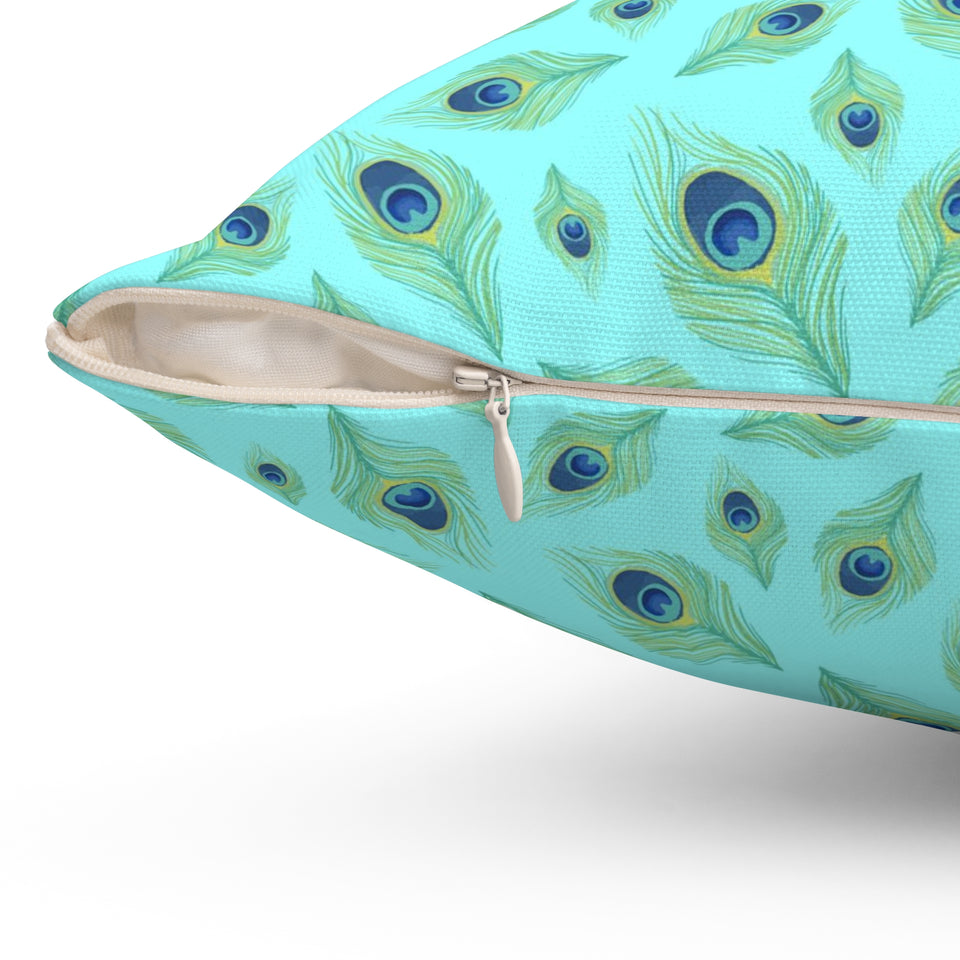 64PCF  Peacock Feather Pillow