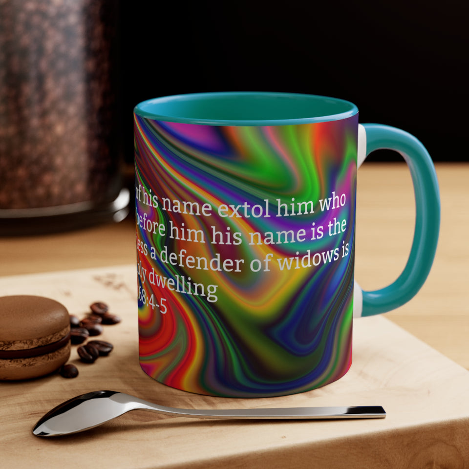 42CMSM Colorful Marble Psalms 68:4-5  Mug