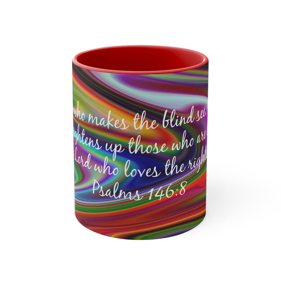 73CMSM  Colorful Marble Psalms 146:8 Mug