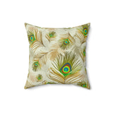 55PCF  Peacock Feather Pillow