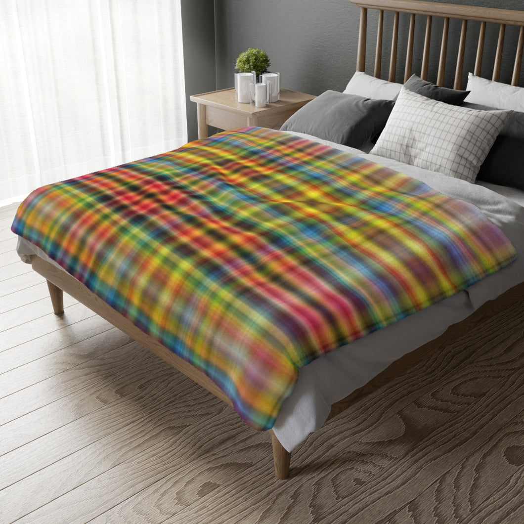 59CB  Colorful Plaid Blanket