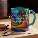 81CMSM   Colorful Marble Matthew 8:14-15 Mug