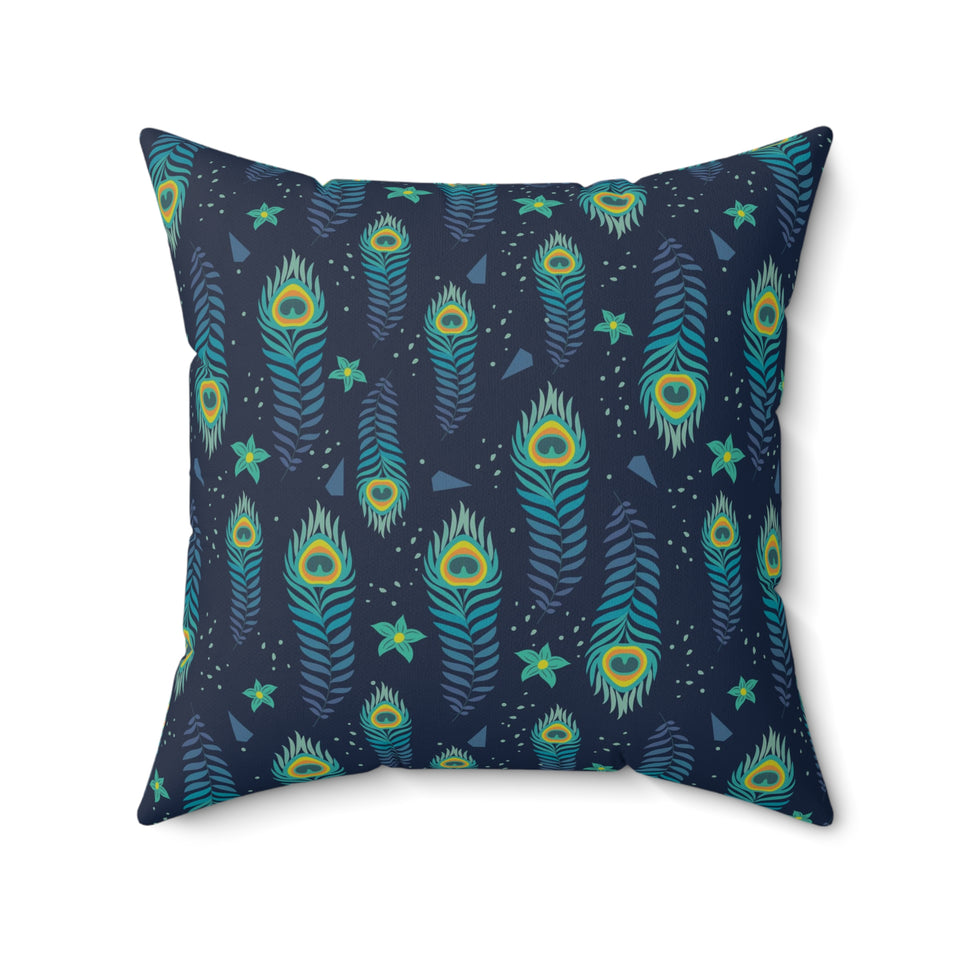 49PCF  Peacock Feather Pillow