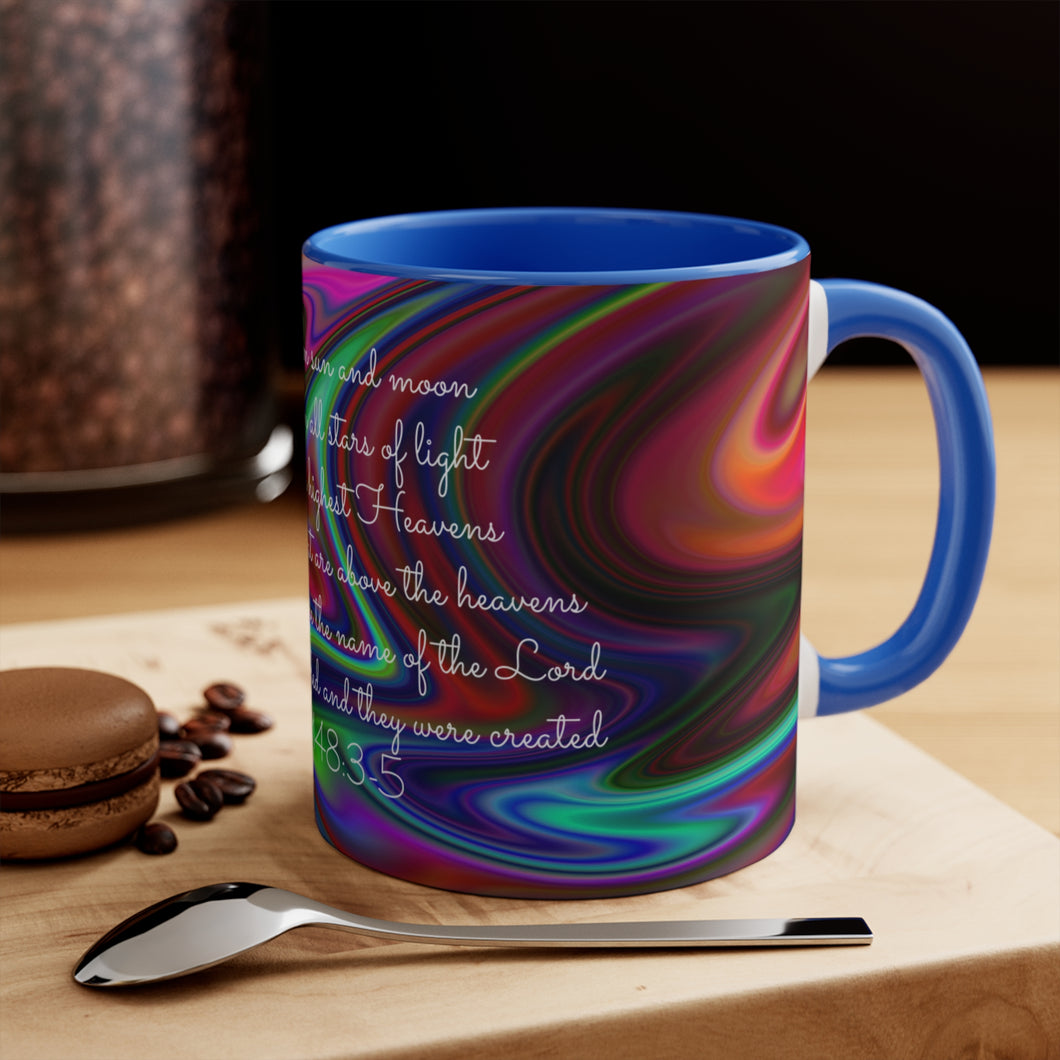 61CMSM  Colorful Marble Psalms 148: 3-5  Mug