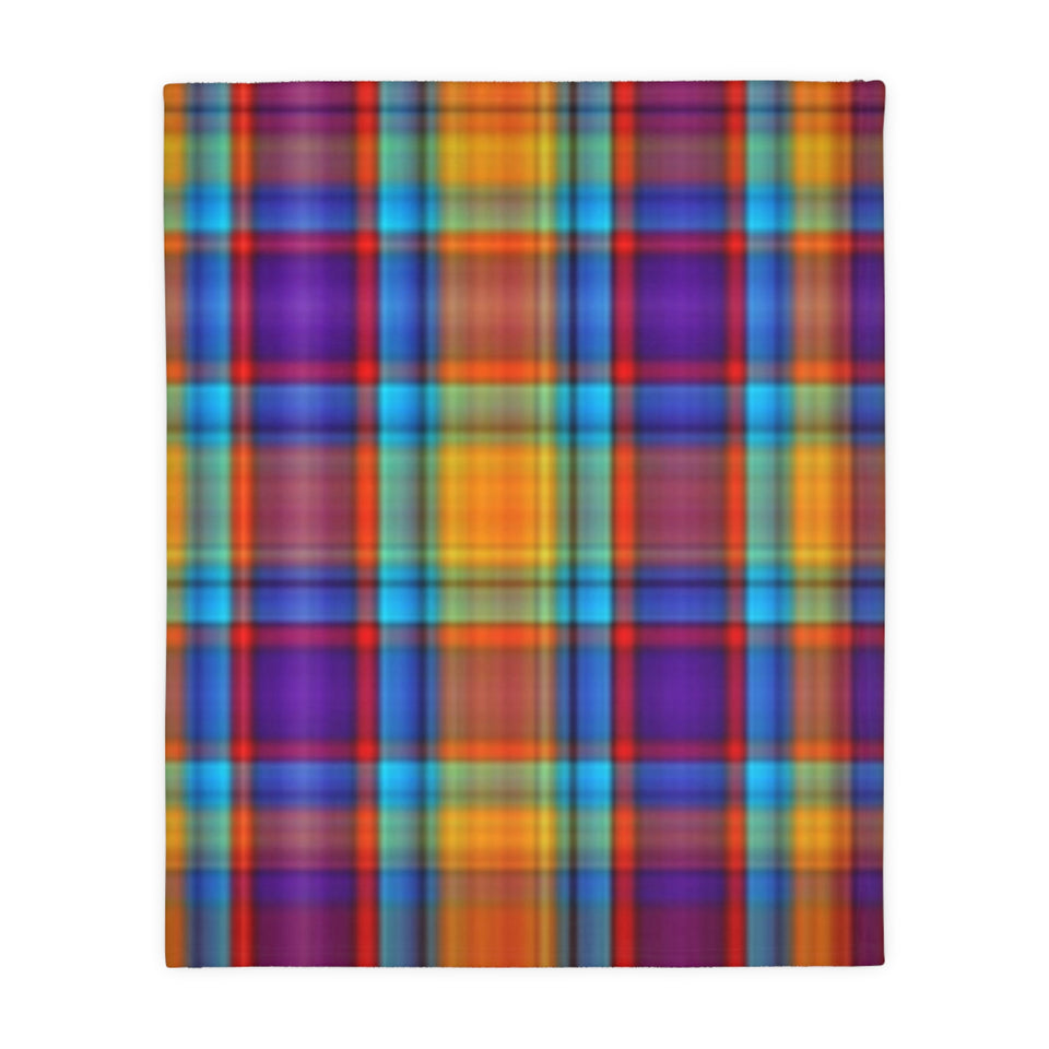 49CB  Colorful Plaid Blanket