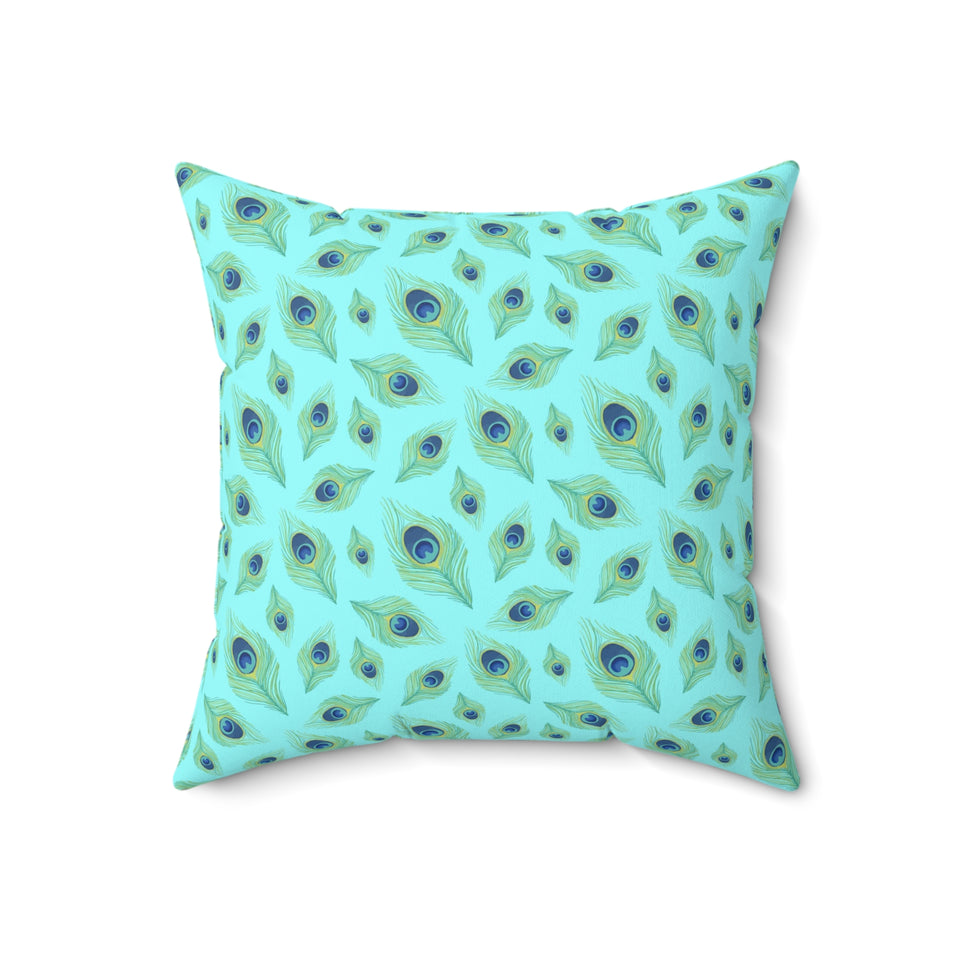 64PCF  Peacock Feather Pillow