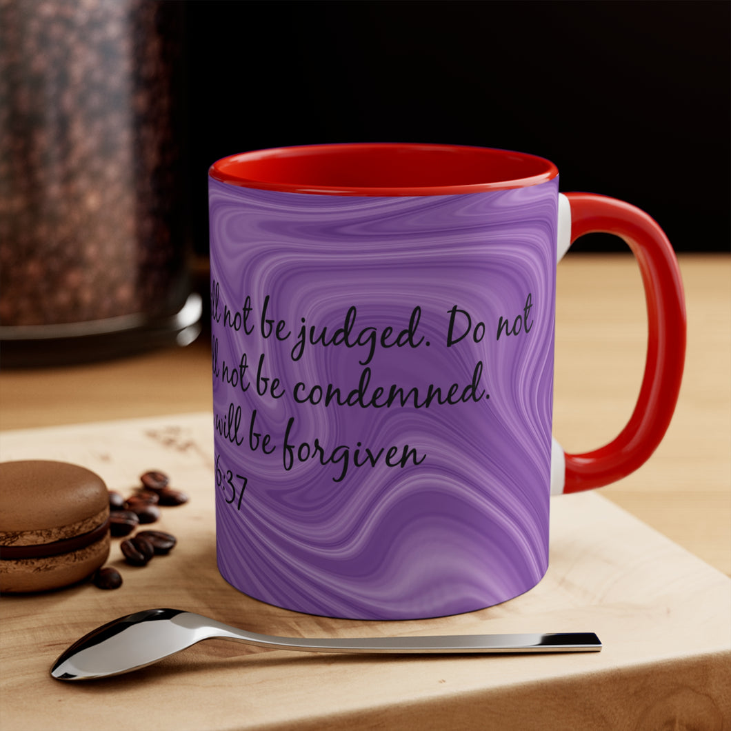 10CMSM  Colorful Marble and Luke 6:37 Mug