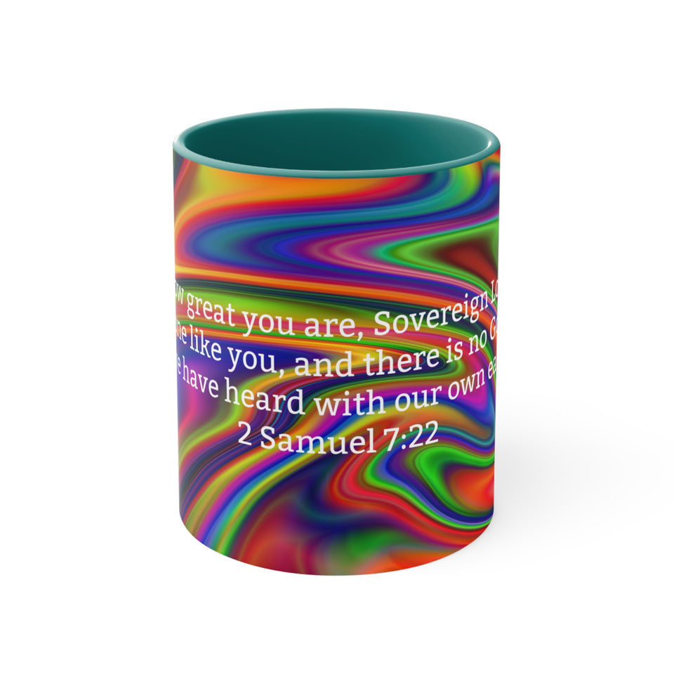 43CMSM  Colorful Marble 2 Samuel 7:22 Mug