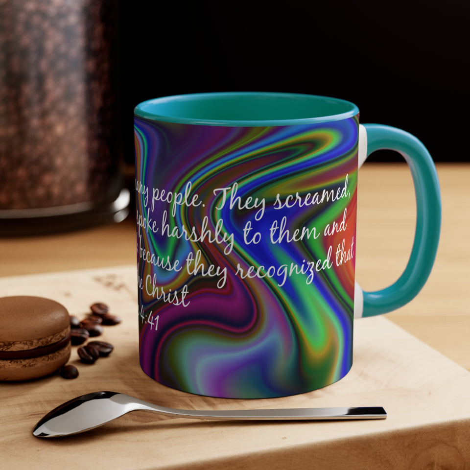 82CMSM  Colorful Marble Luke 4:41 Mug