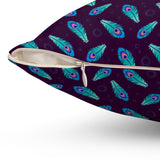 54PCF  Peacock Feather Pillow