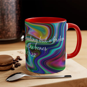 75CMSM  Colorful Marble Proverbs 17:22 Mug