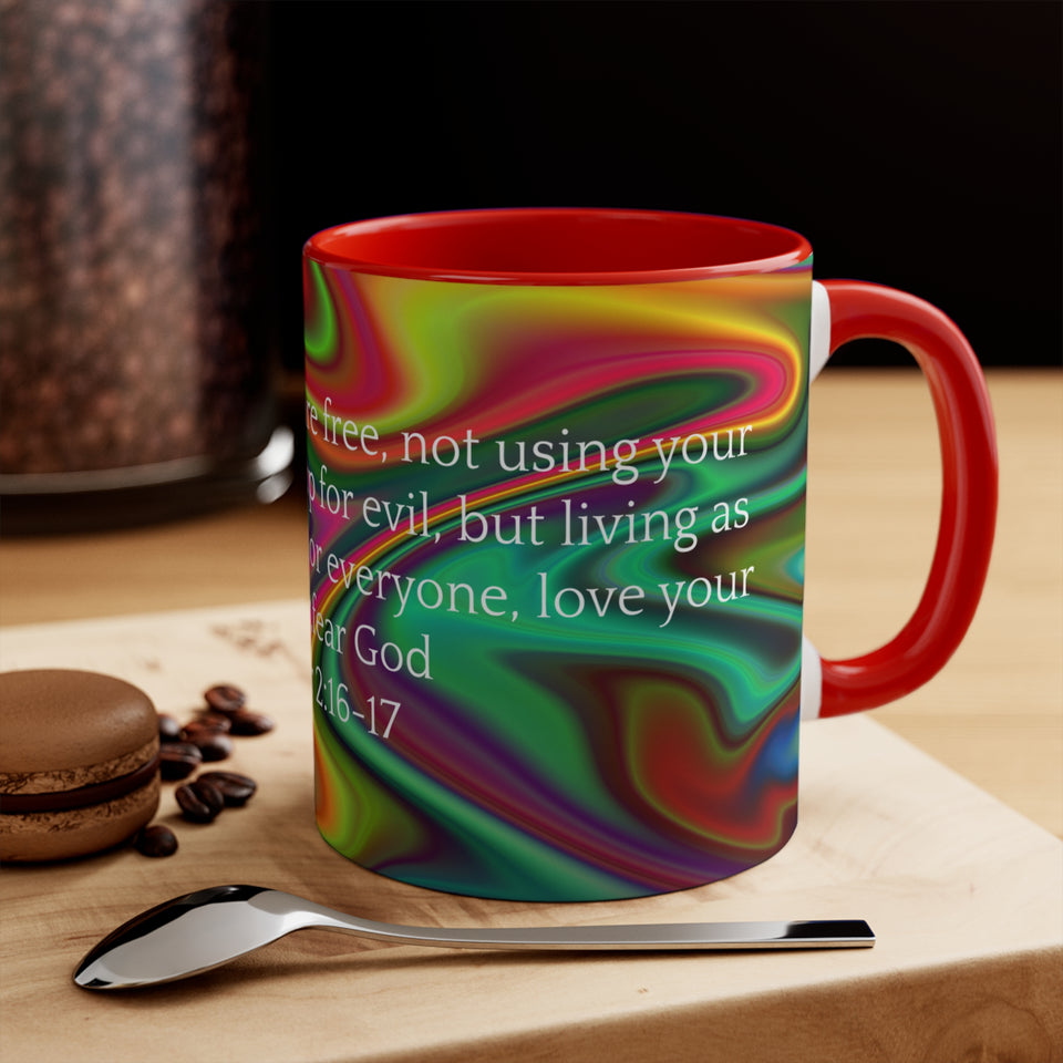 39CMSM  Colorful Marble 1 Peter 2:16-17 Mug