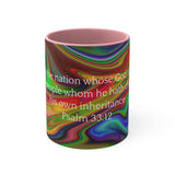 23CMSM  Colorful Marble Psalms 33:12 Mugs