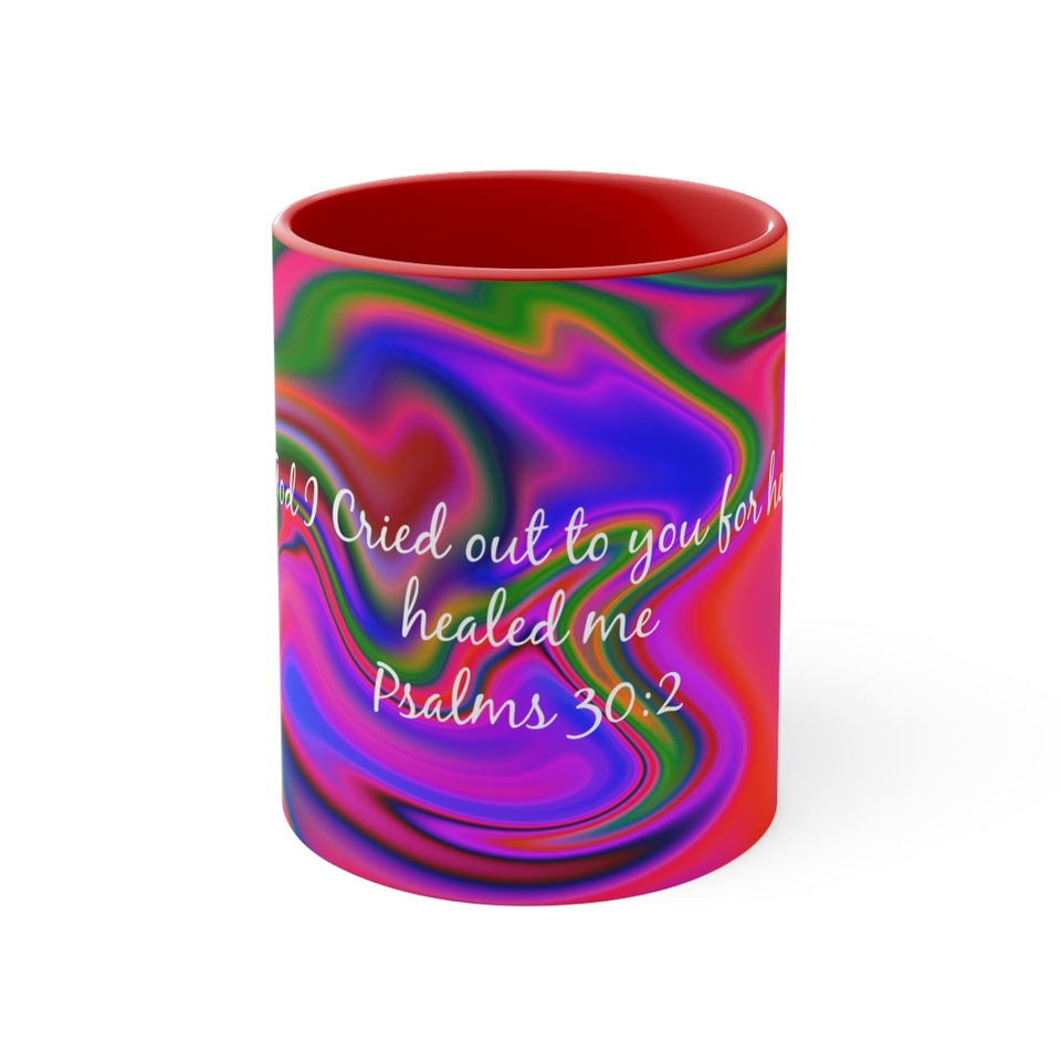 68CMSM  Colorful Marble Psalms 30:2 Mug
