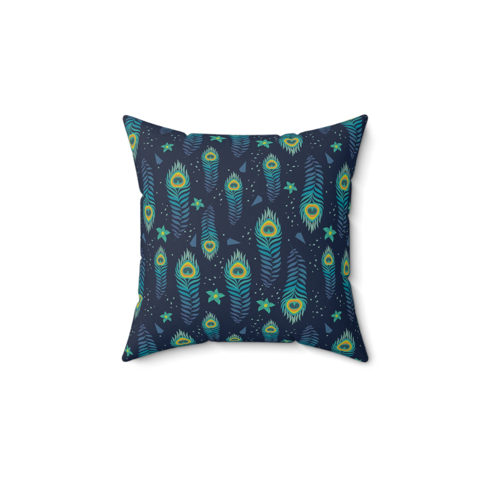 49PCF  Peacock Feather Pillow