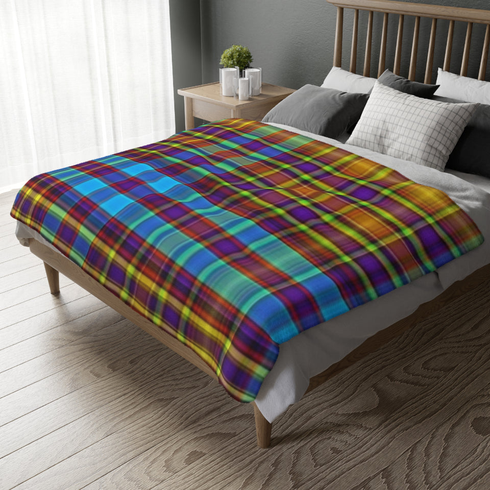50CB  Colorful Plaid Blanket