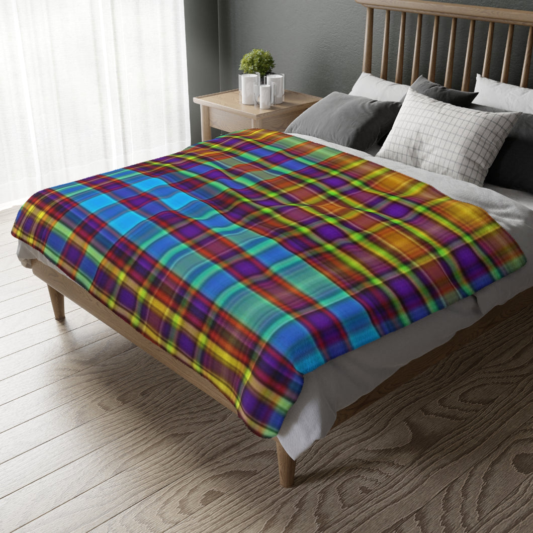 50CB  Colorful Plaid Blanket