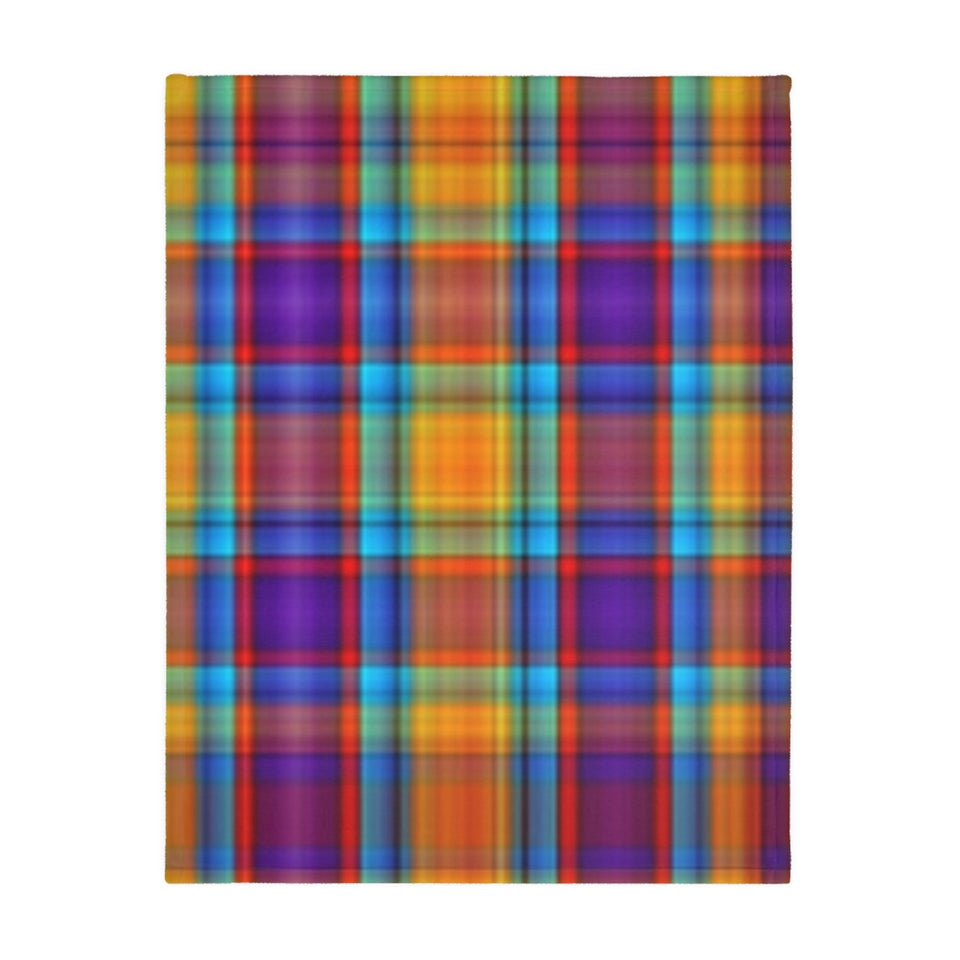 49CB  Colorful Plaid Blanket