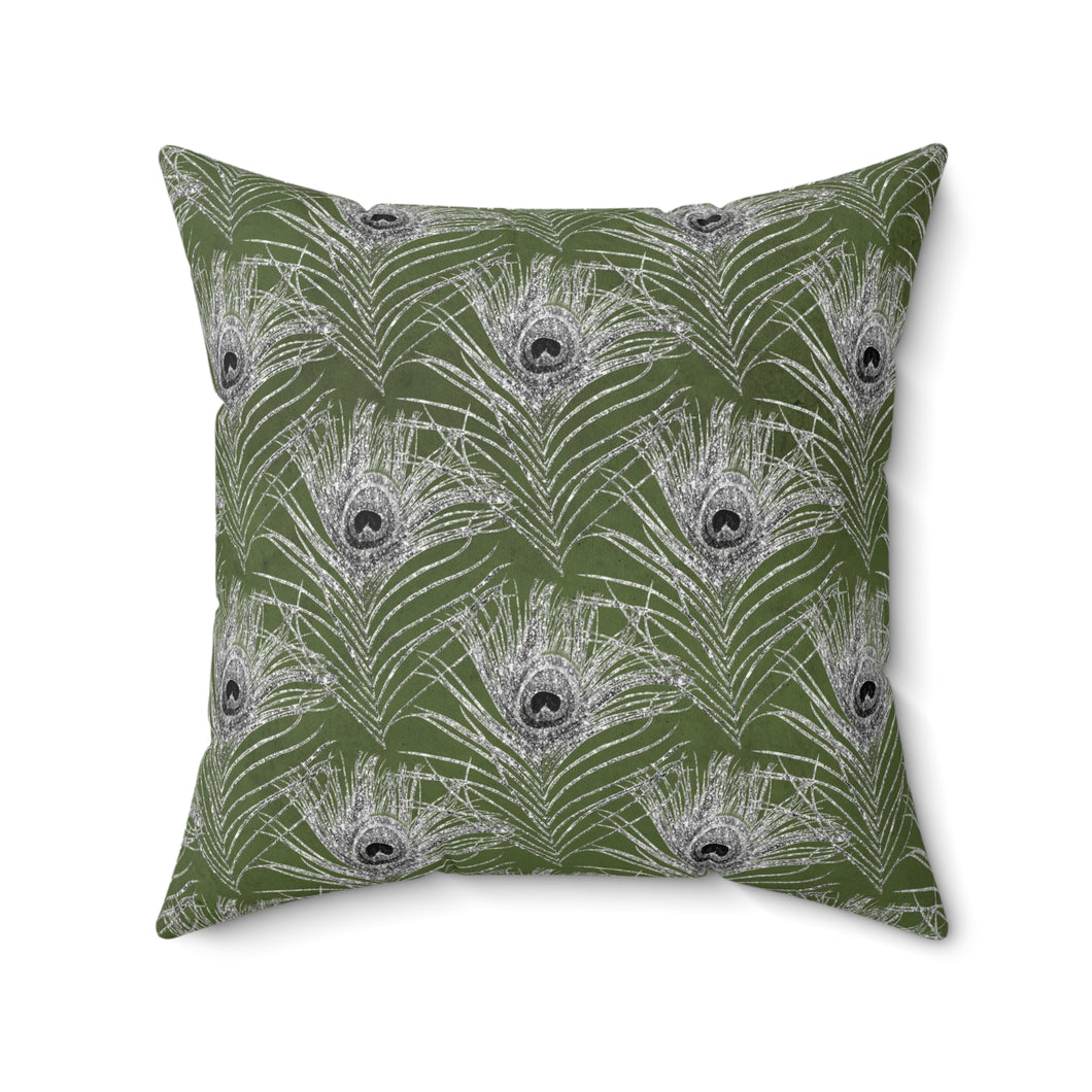 8PCF  Peacock Feather Pillow