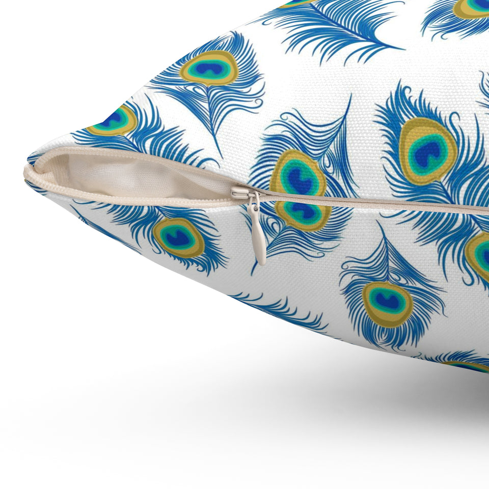 17PCF  Peacock Feather Pillow