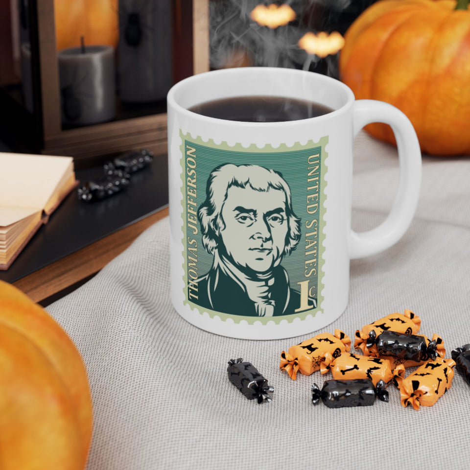 1TJSM Thomas Jefferson US Stamp mug