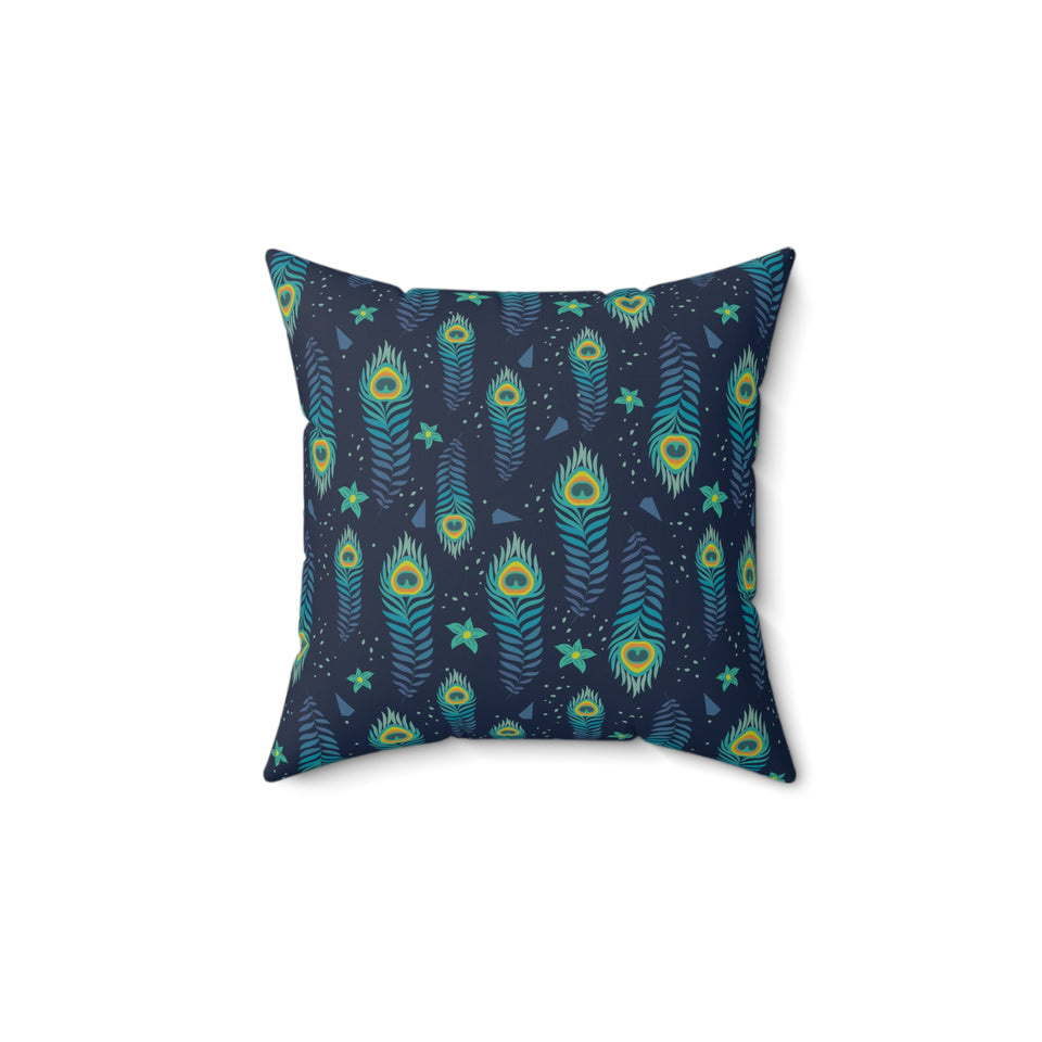 49PCF  Peacock Feather Pillow