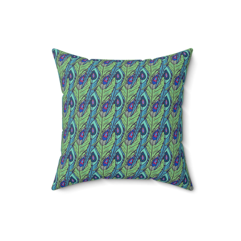 53PCF  Peacock Feather Pillow