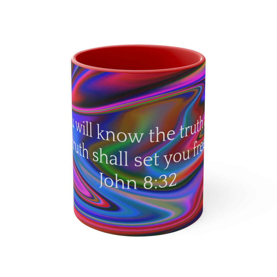 34CMSM  Colorful Marble John 8:32 Mug