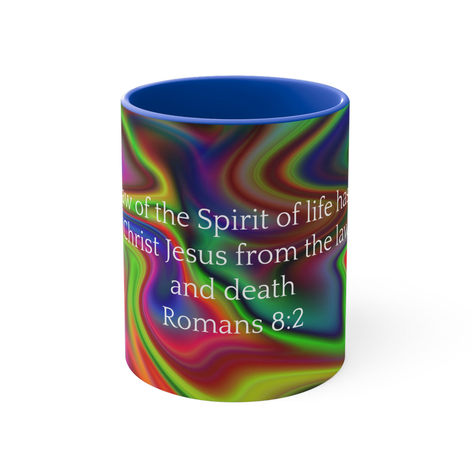 38CMSM  Colorful Marble Romans 8:2  Mug