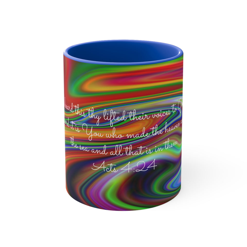 54CMSM  Colorful Marble Acts 4:24 Mug