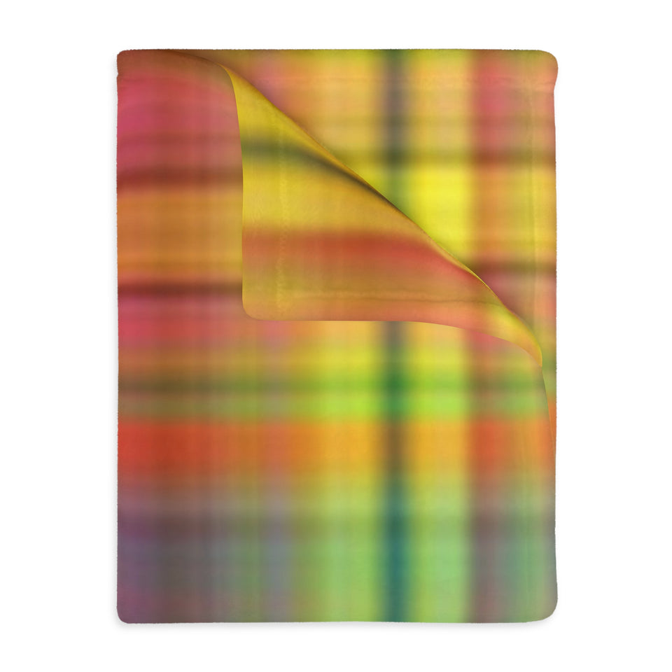 69CB  Colorful Plaid Blanket