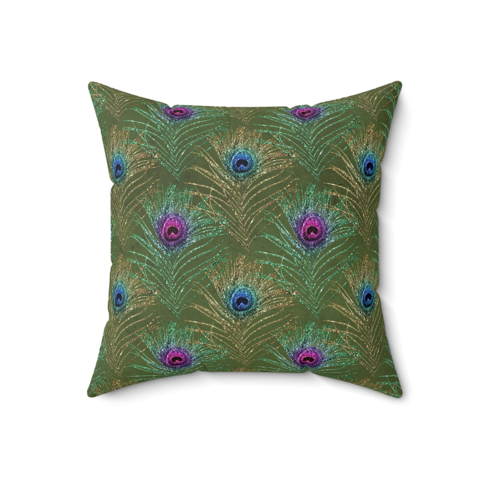 9PCF  Peacock Feather Pillow