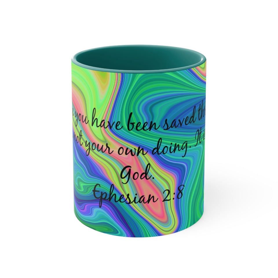 2CMSM Colorful Marble Ephesians 2:8 Mug