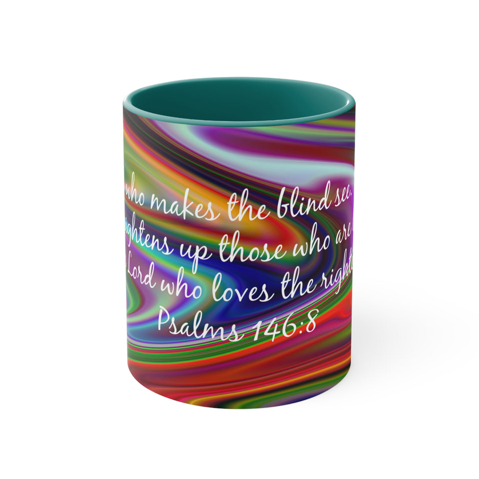 73CMSM  Colorful Marble Psalms 146:8 Mug