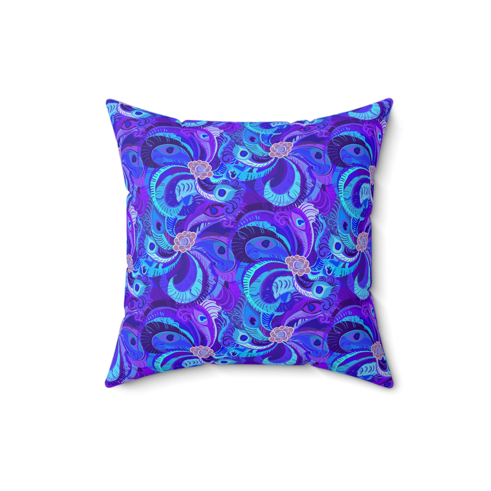 25PCF  Peacock Feather Pillow